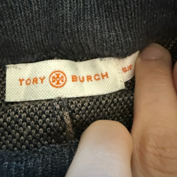 Tory Burch knit set  Gray and Black Plaid cardigan and pants - Picture 4 of 4